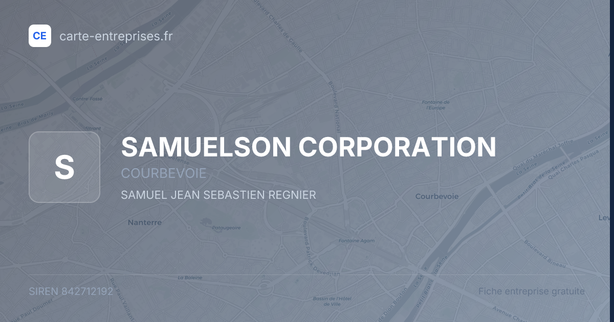 SAMUELSON CORPORATION — 842712192 — fiche entreprise