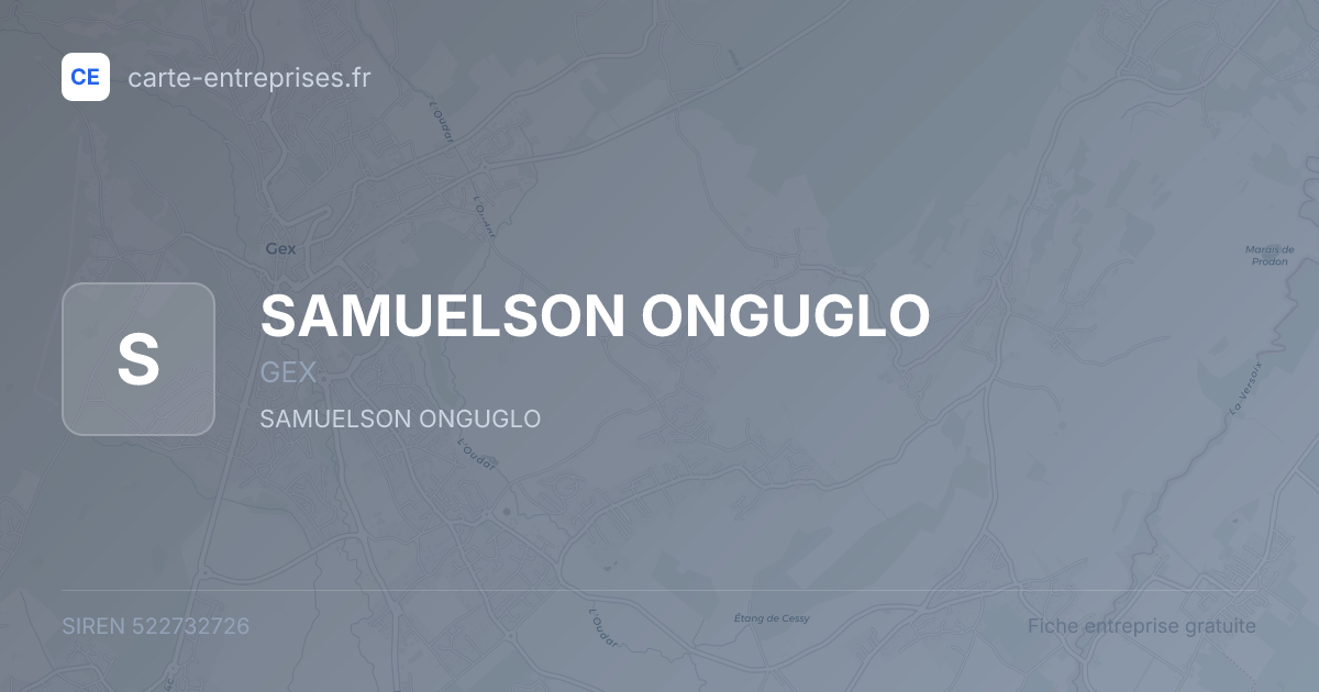SAMUELSON ONGUGLO — 522732726 — fiche entreprise