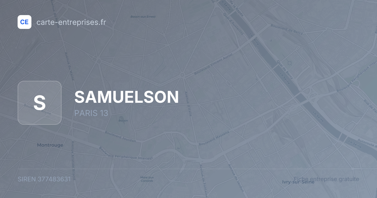 SAMUELSON — 377483631 — fiche entreprise