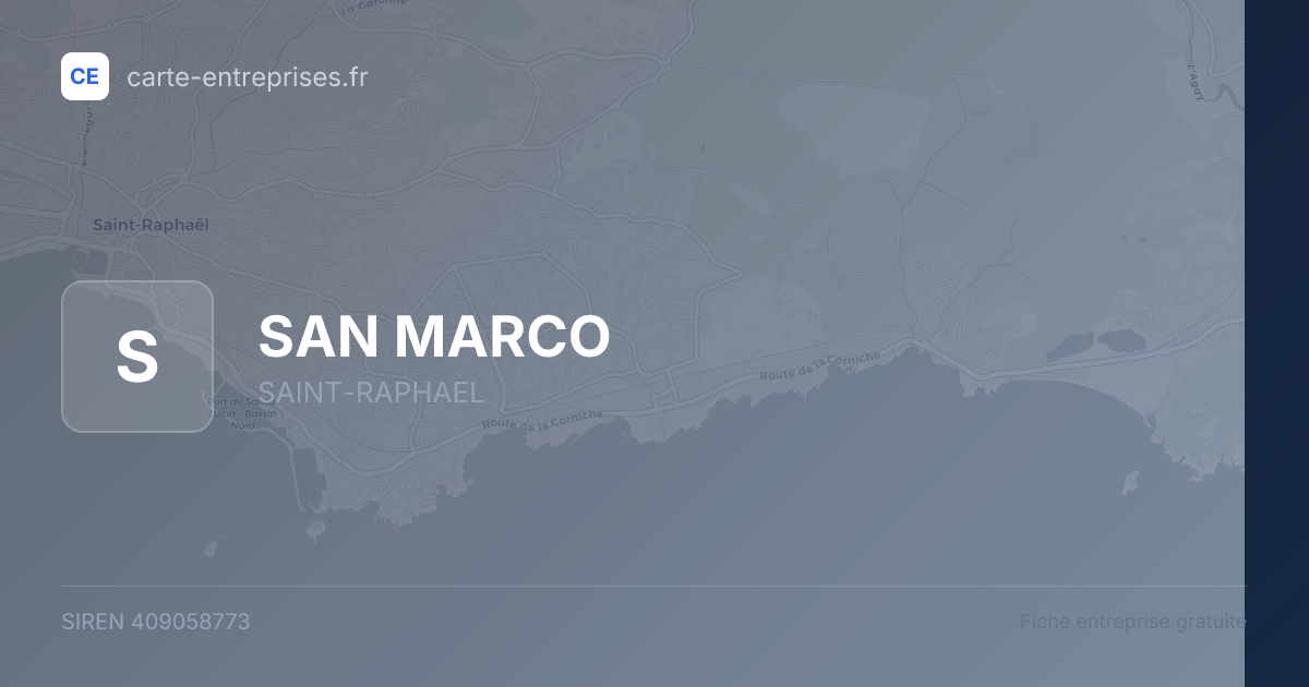 SAN MARCO — 409058773 — fiche entreprise