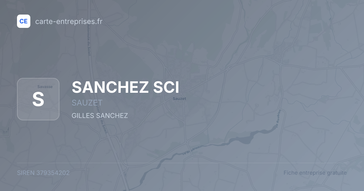 SANCHEZ SCI — 379354202 — fiche entreprise