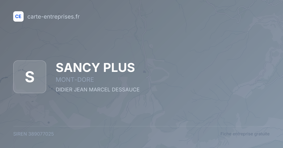 SANCY PLUS — 389077025 — fiche entreprise