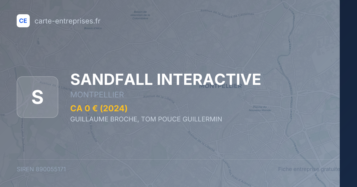 SANDFALL INTERACTIVE — 890055171 — fiche entreprise