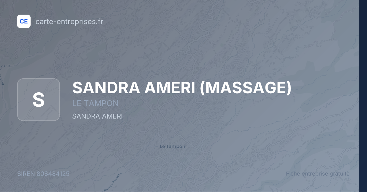 SANDRA AMERI (MASSAGE) — 808484125 — fiche entreprise