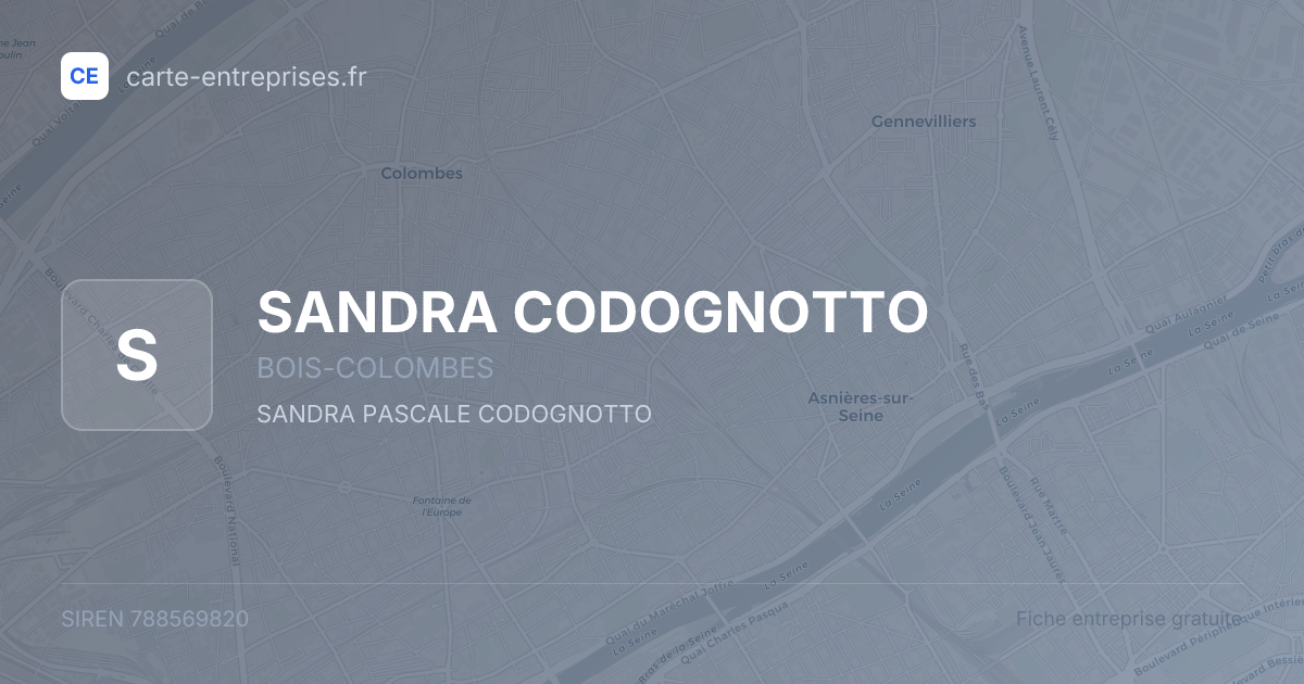 SANDRA CODOGNOTTO — 788569820 — fiche entreprise