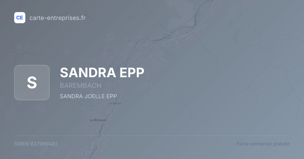 SANDRA EPP — 837999481 — fiche entreprise