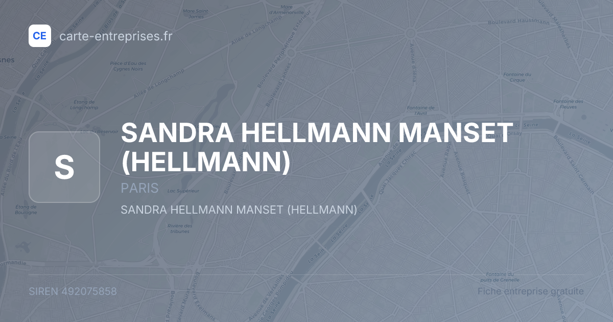 SANDRA HELLMANN MANSET (HELLMANN) — 492075858 — fiche entreprise