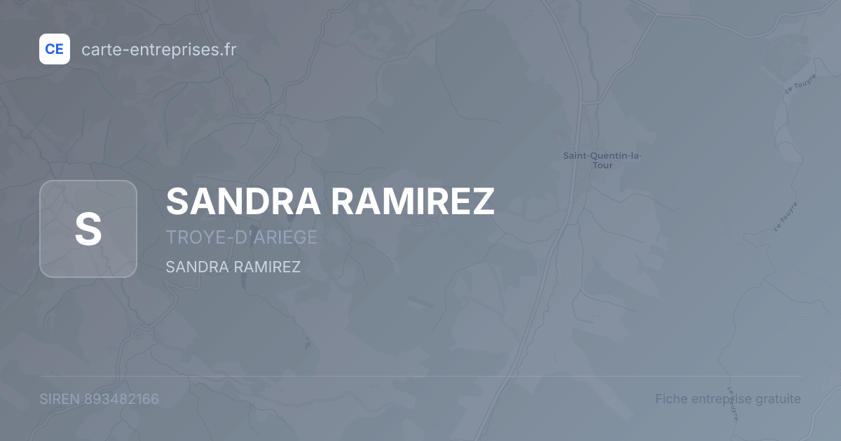 SANDRA RAMIREZ — 893482166 — fiche entreprise