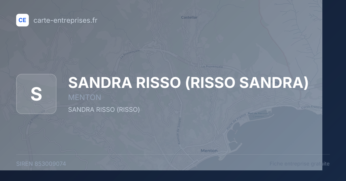 SANDRA RISSO (RISSO SANDRA) — 853009074 — fiche entreprise
