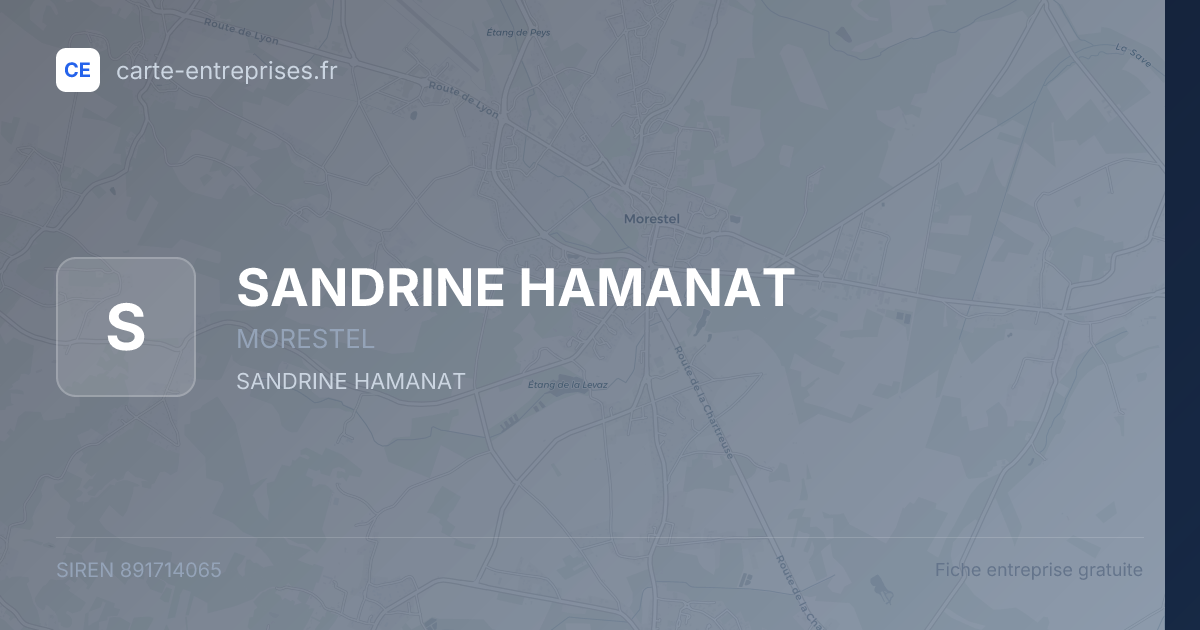 SANDRINE HAMANAT — 891714065 — fiche entreprise
