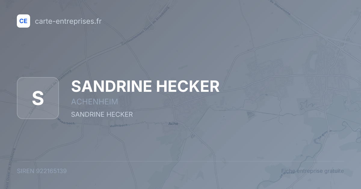 SANDRINE HECKER — 922165139 — fiche entreprise