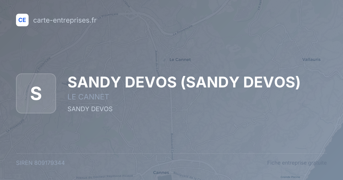 SANDY DEVOS — 809179344 — fiche entreprise