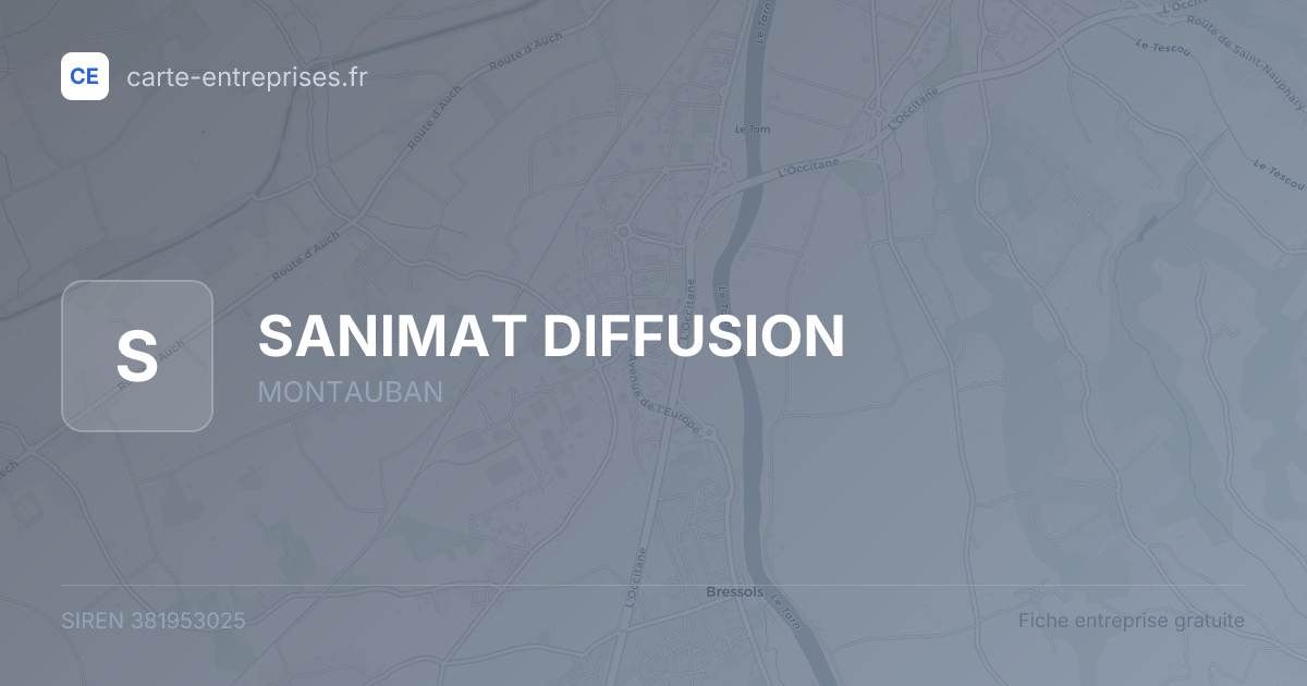 SANIMAT DIFFUSION — 381953025 — fiche entreprise