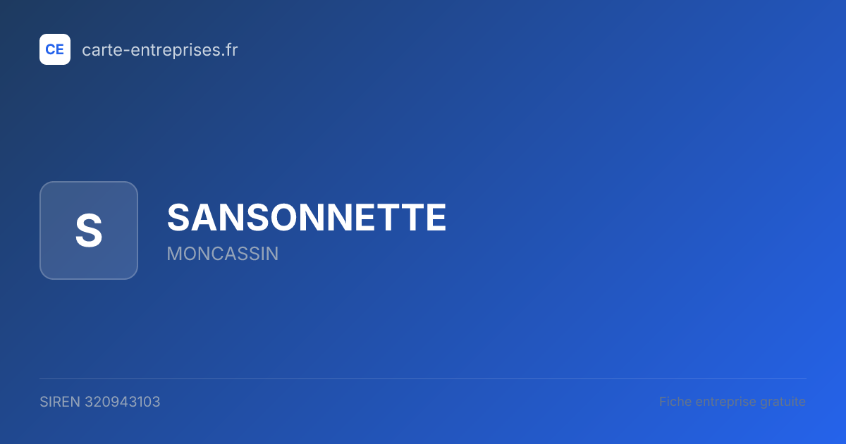 SANSONNETTE — 320943103 — fiche entreprise