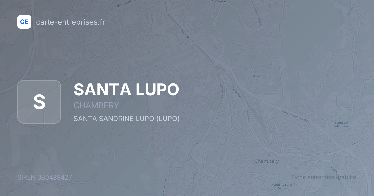 SANTA LUPO — 380489427 — fiche entreprise