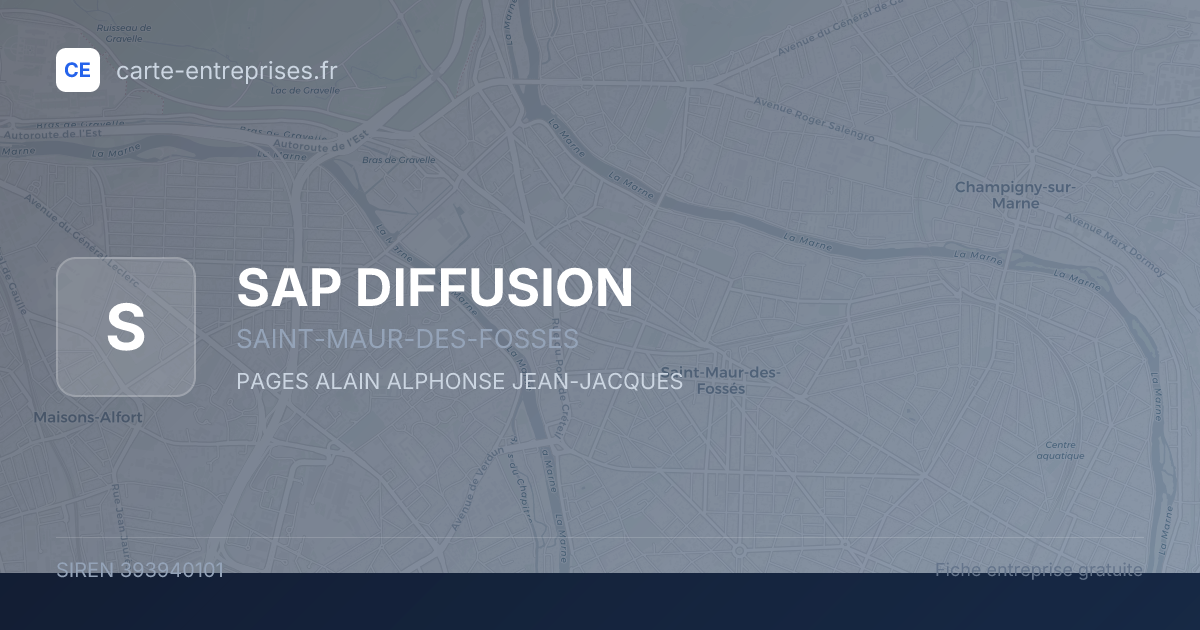 SAP DIFFUSION — 393940101 — fiche entreprise