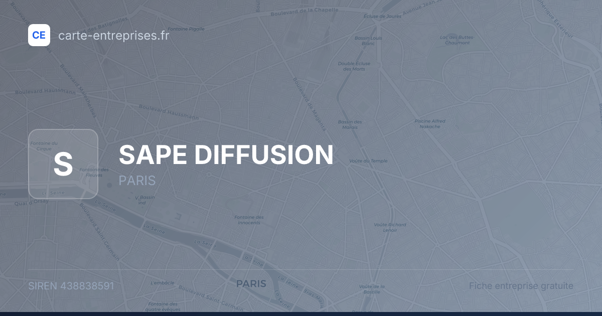 SAPE DIFFUSION — 438838591 — fiche entreprise