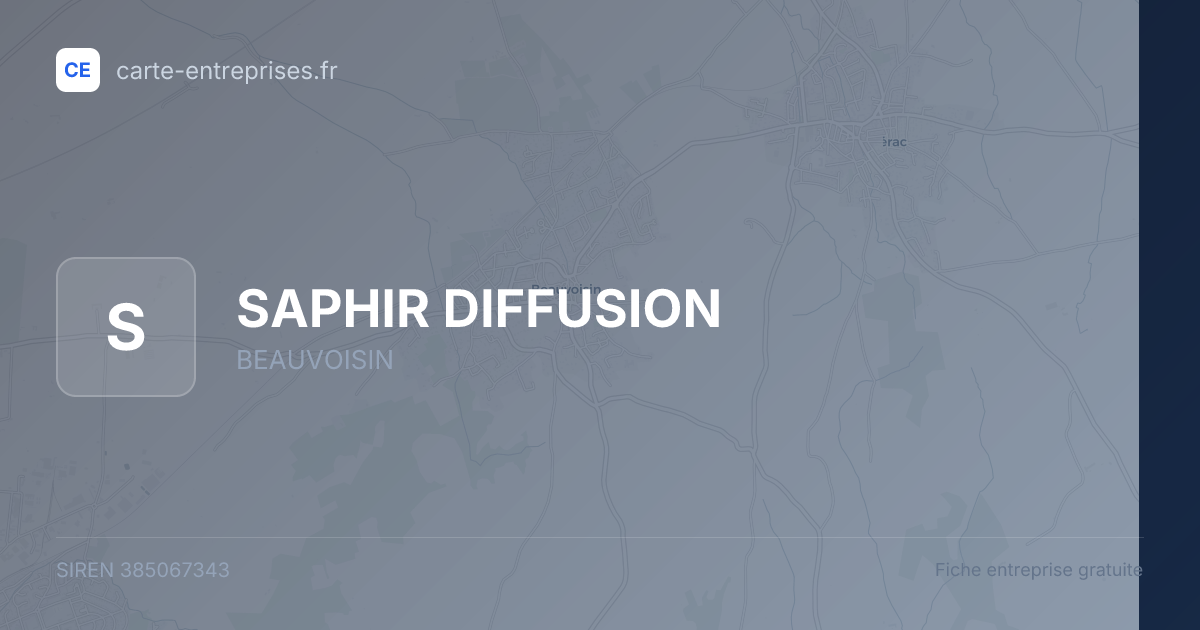 SAPHIR DIFFUSION — 385067343 — fiche entreprise