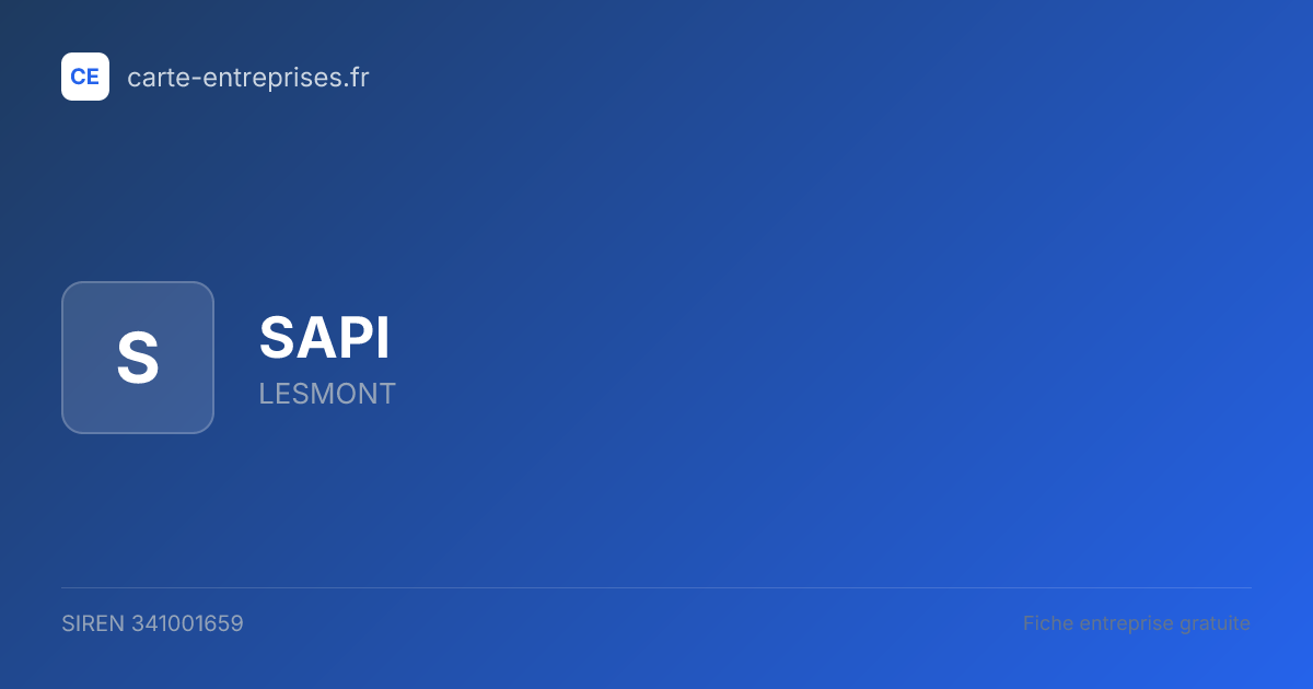 SAPI — 341001659 — fiche entreprise