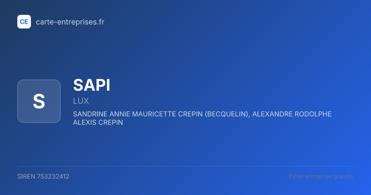 SAPI — 753232412 — fiche entreprise