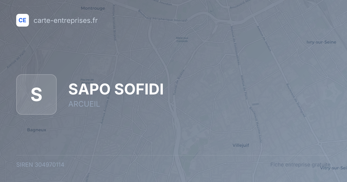 SAPO SOFIDI — 304970114 — fiche entreprise