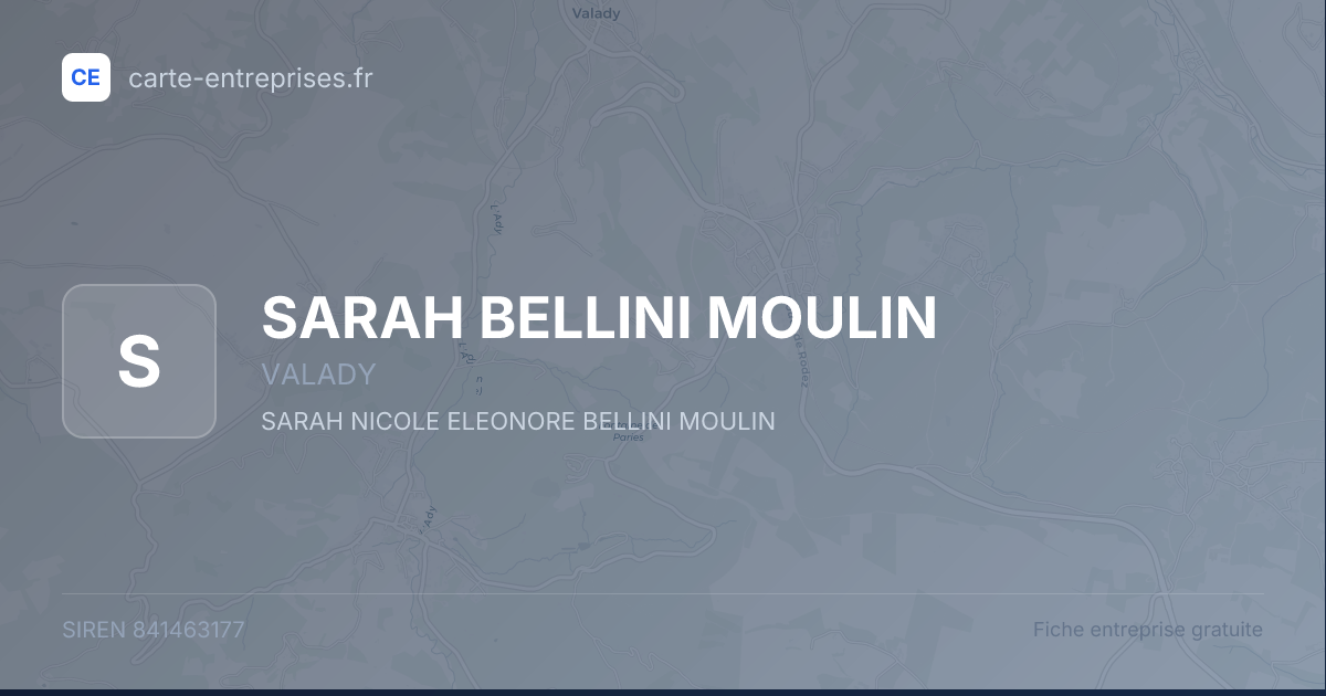 SARAH BELLINI MOULIN — 841463177 — fiche entreprise