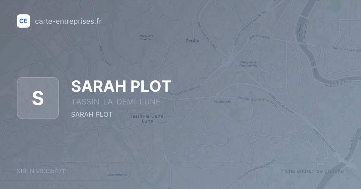 SARAH PLOT — 993354711 — fiche entreprise