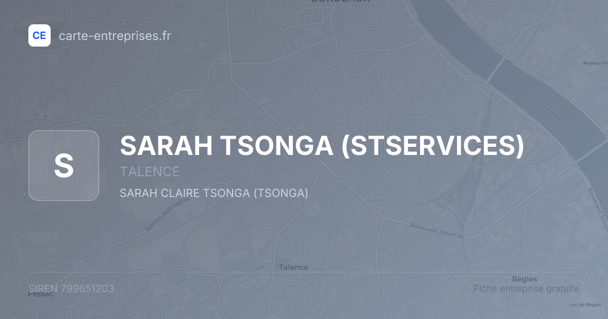 SARAH TSONGA (STSERVICES) — 799651203 — fiche entreprise