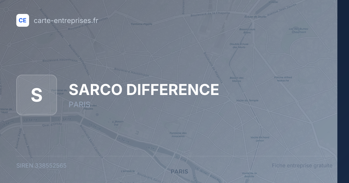 SARCO DIFFERENCE — 338552565 — fiche entreprise