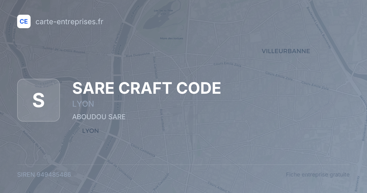 SARE CRAFT CODE — 949485486 — fiche entreprise