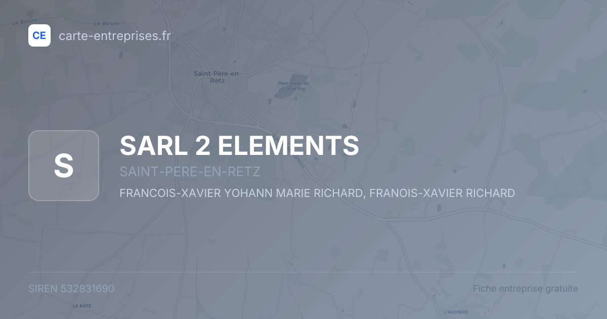 SARL 2 ELEMENTS — 532831690 — fiche entreprise