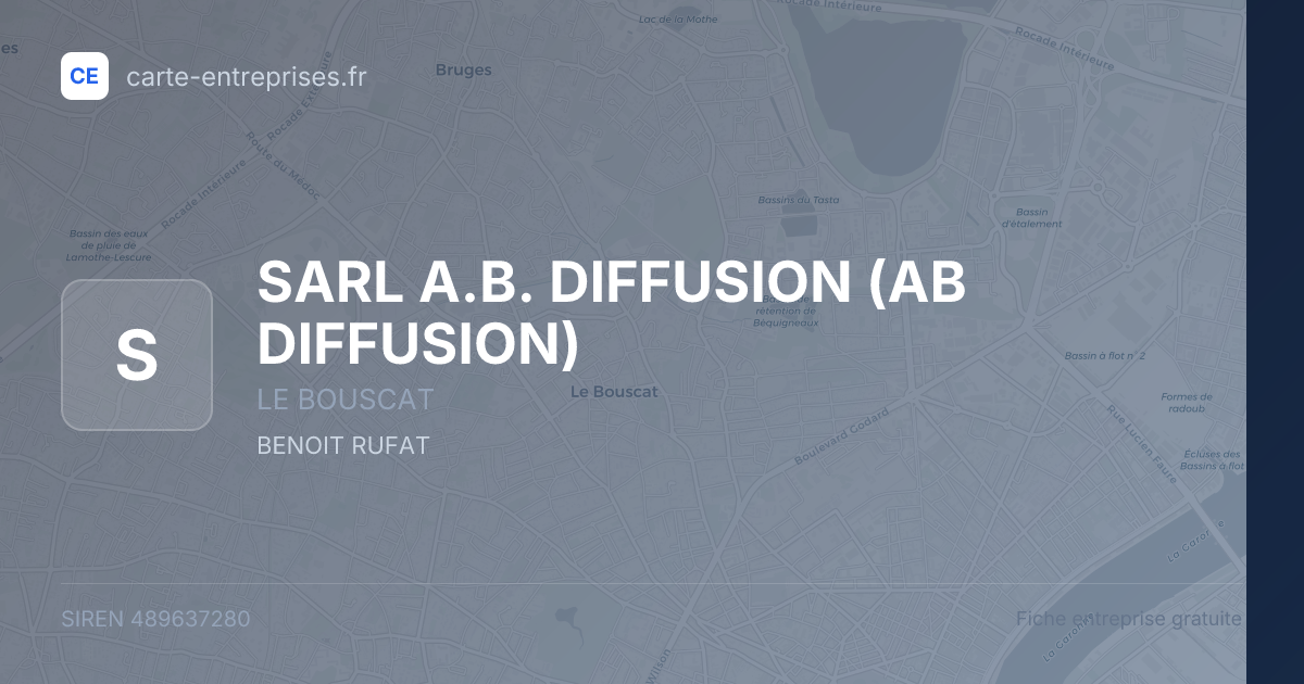 SARL A.B. DIFFUSION (AB DIFFUSION) — 489637280 — fiche entreprise