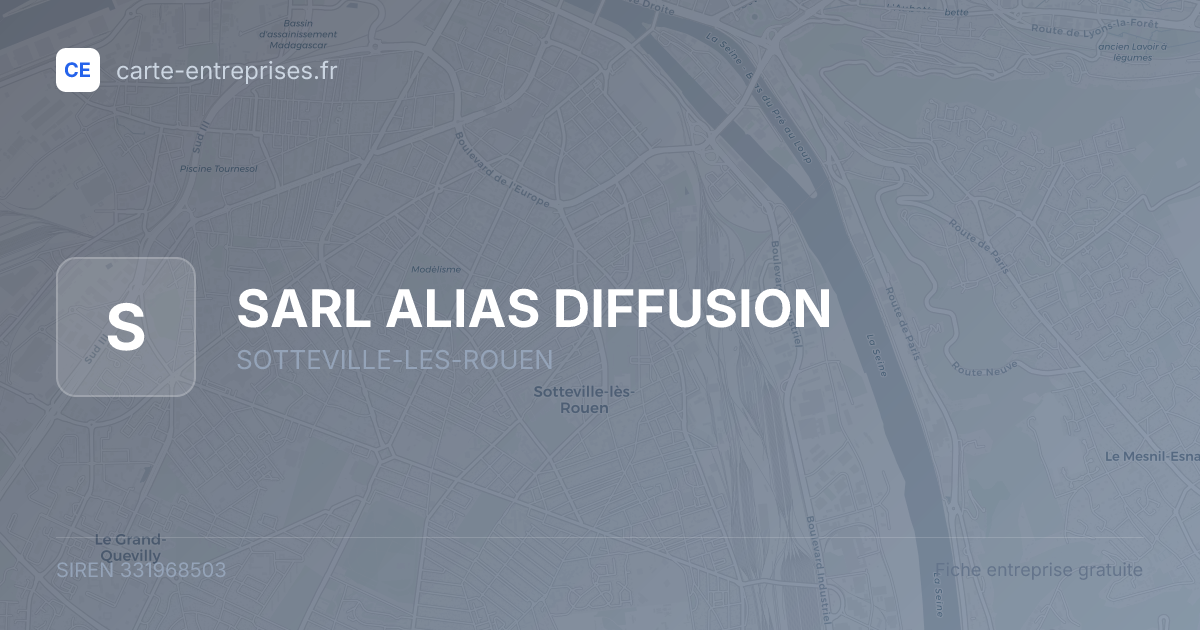SARL ALIAS DIFFUSION — 331968503 — fiche entreprise