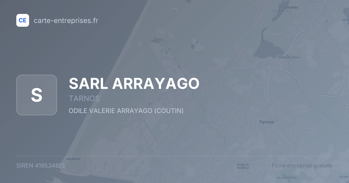 SARL ARRAYAGO — 419534813 — fiche entreprise