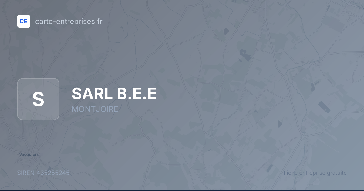SARL B.E.E — 435255245 — fiche entreprise