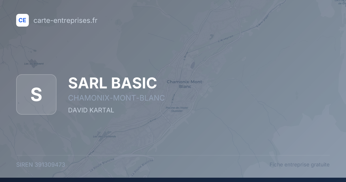 SARL BASIC — 391309473 — fiche entreprise