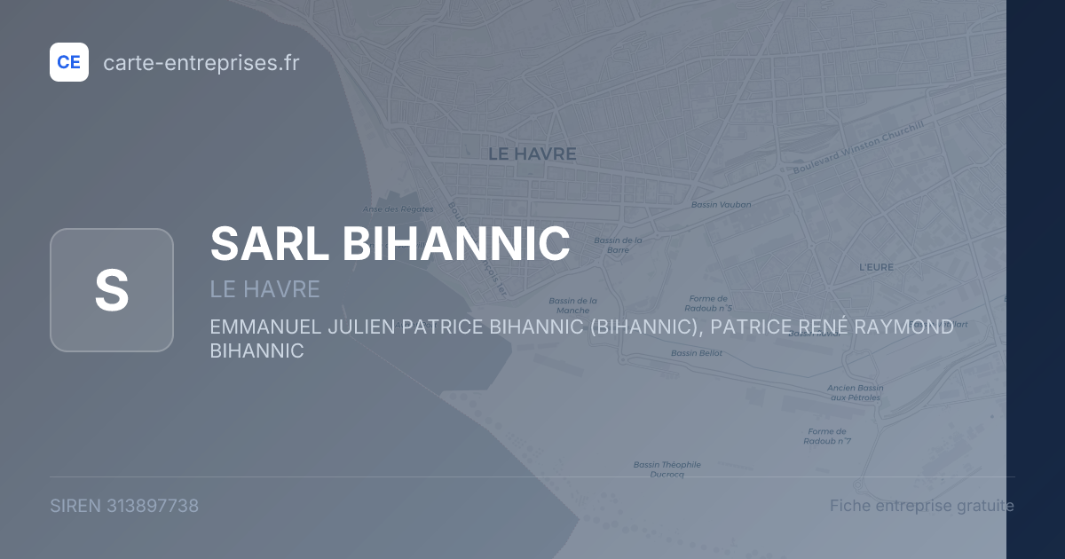 SARL BIHANNIC — 313897738 — fiche entreprise