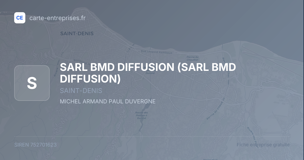 SARL BMD DIFFUSION — 752701623 — fiche entreprise