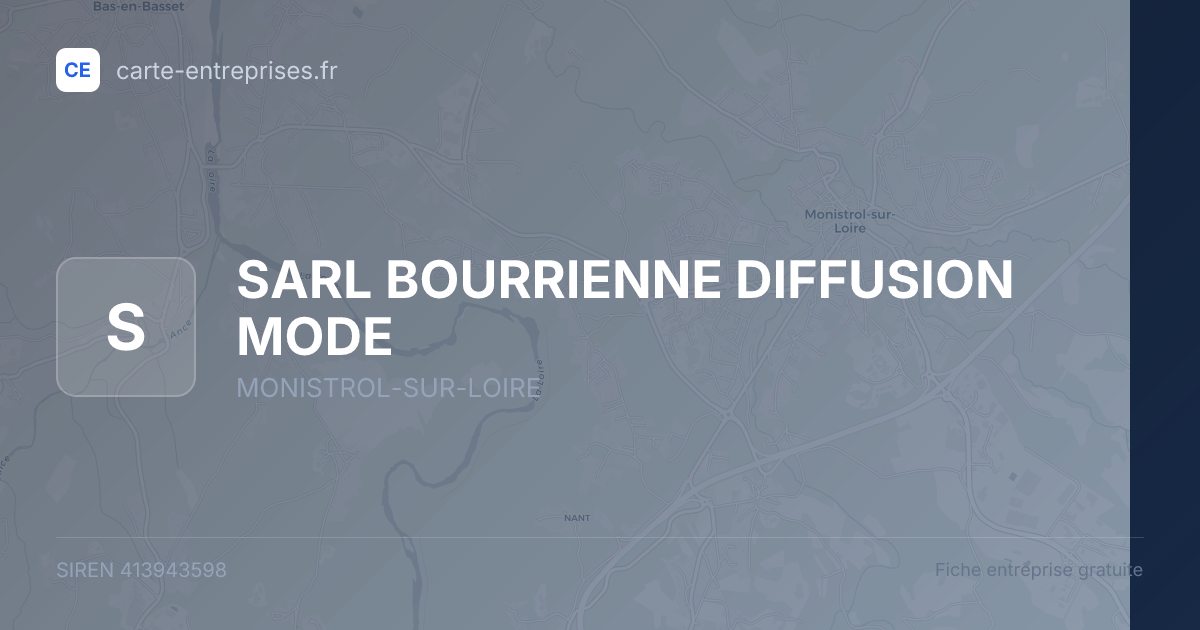 SARL BOURRIENNE DIFFUSION MODE — 413943598 — fiche entreprise