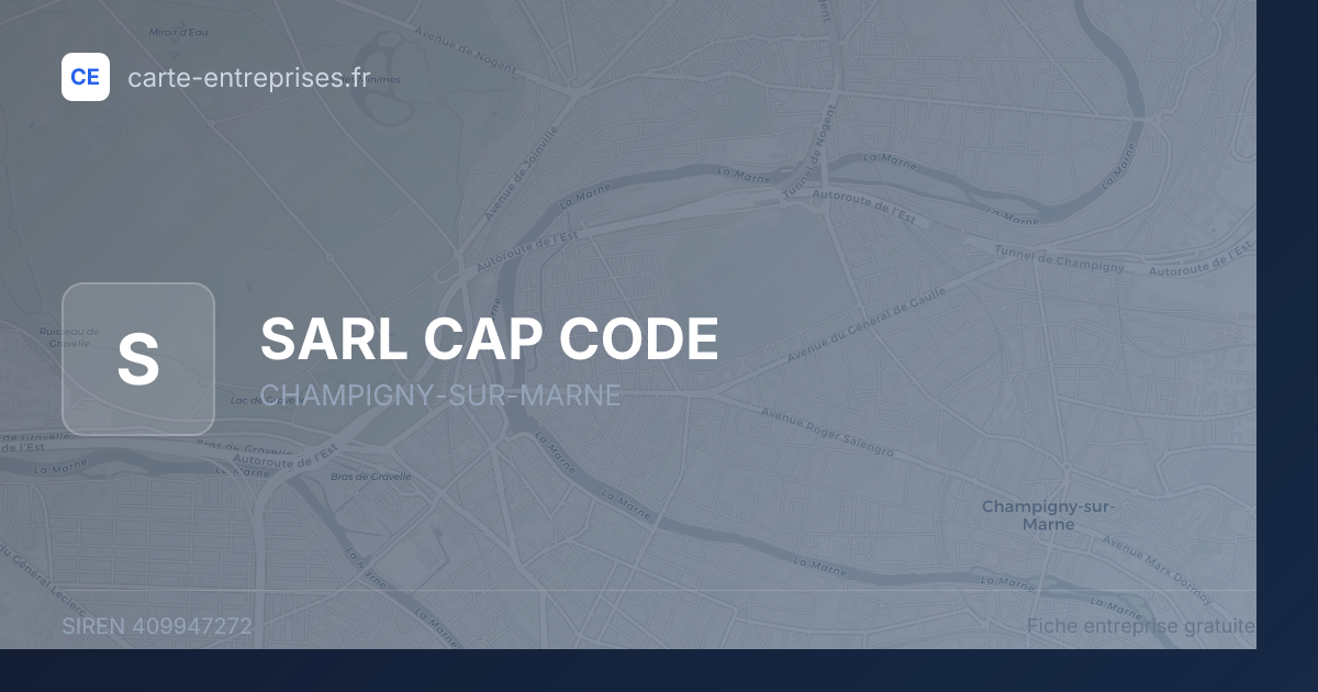 SARL CAP CODE — 409947272 — fiche entreprise