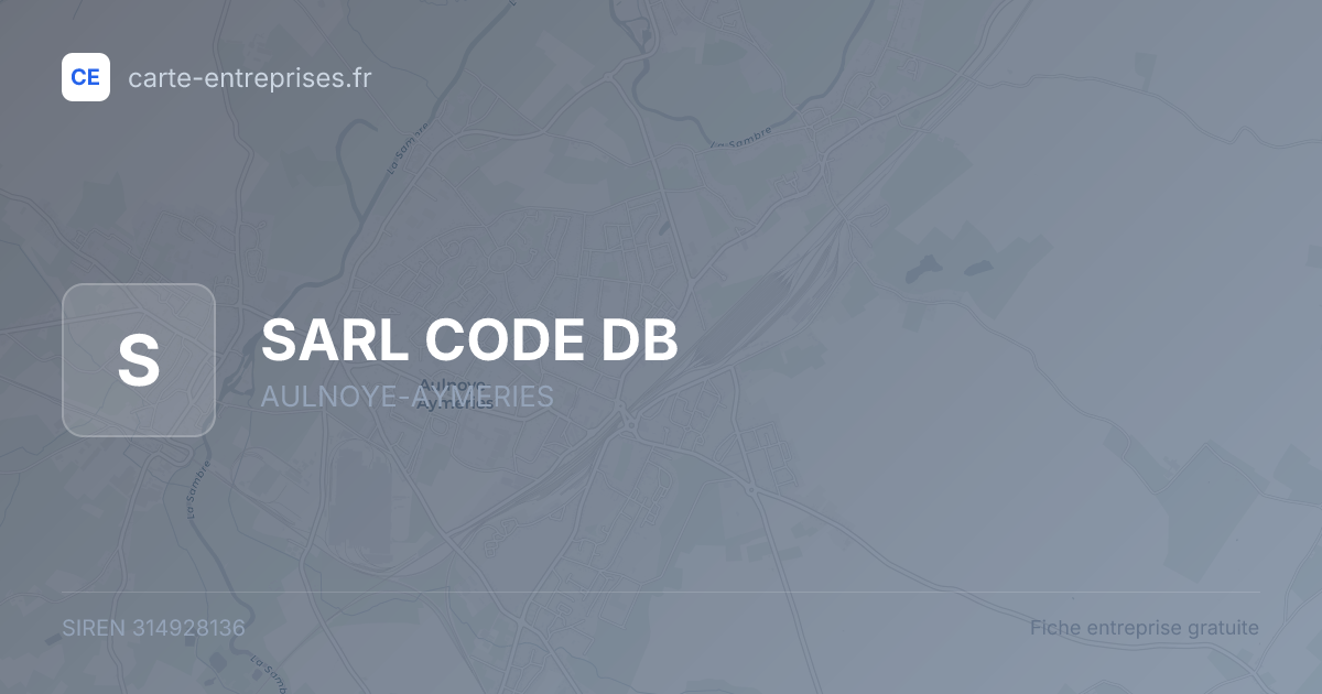 SARL CODE DB — 314928136 — fiche entreprise