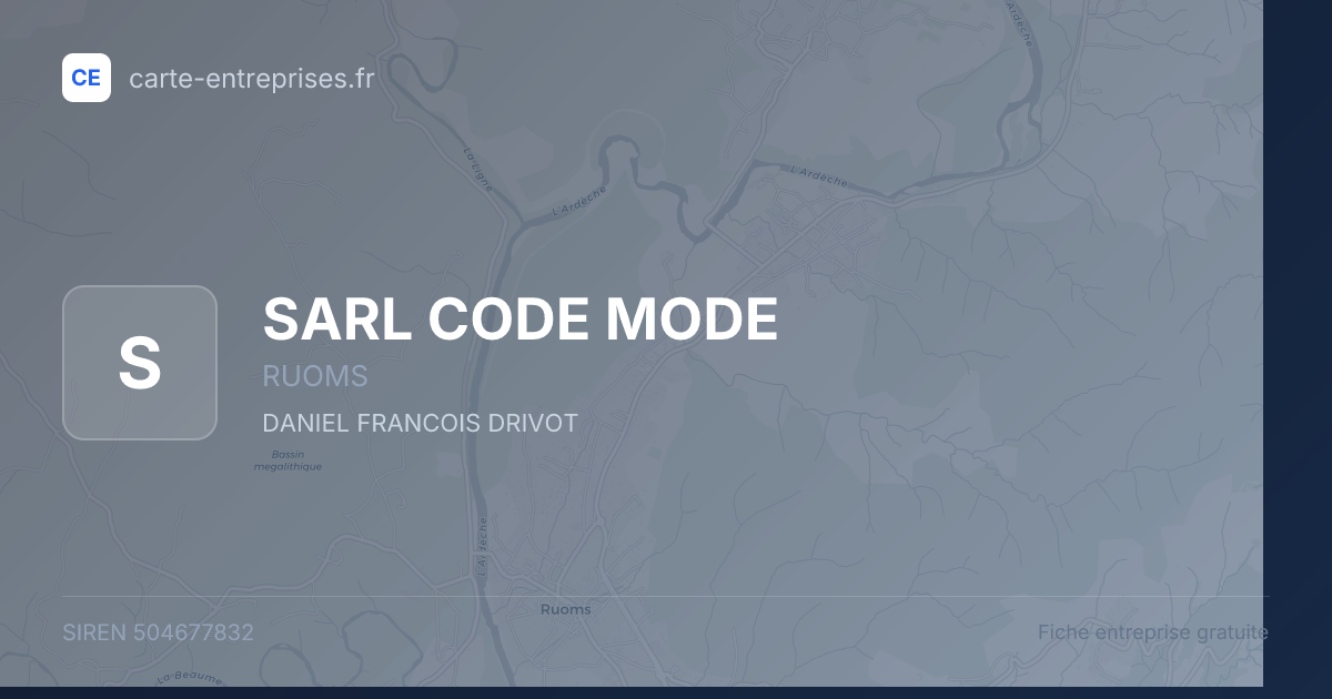 SARL CODE MODE — 504677832 — fiche entreprise