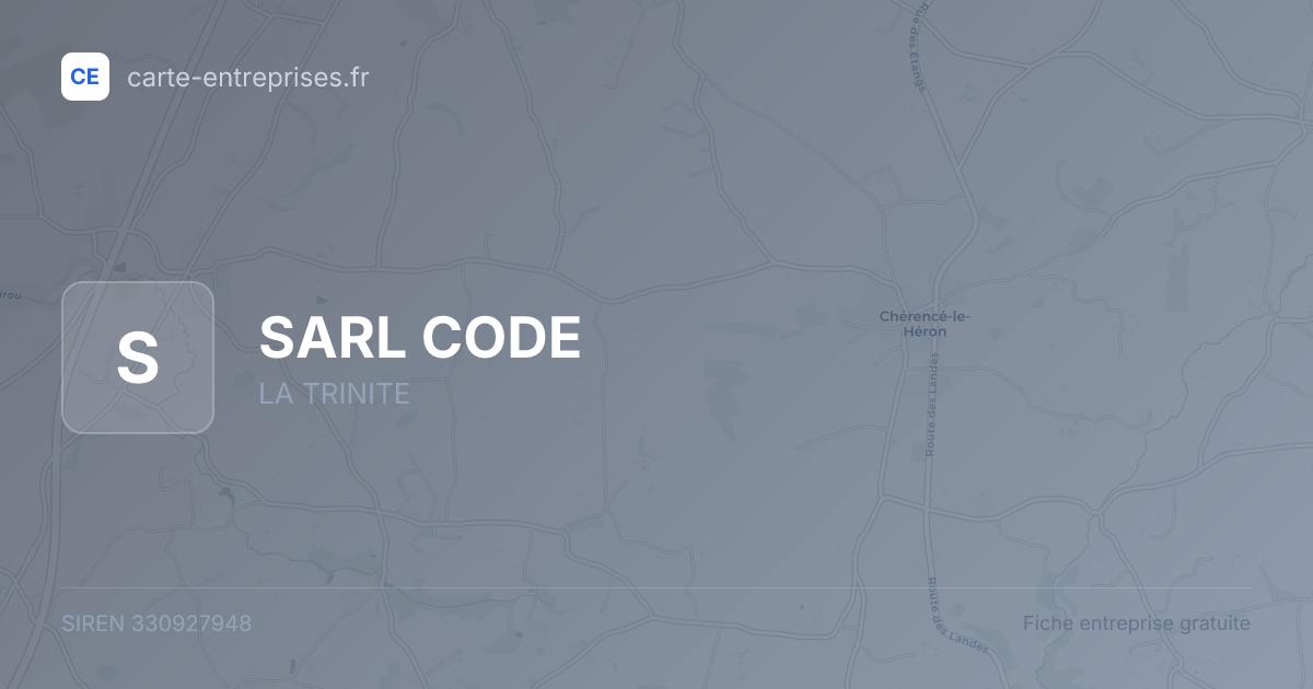 SARL CODE — 330927948 — fiche entreprise