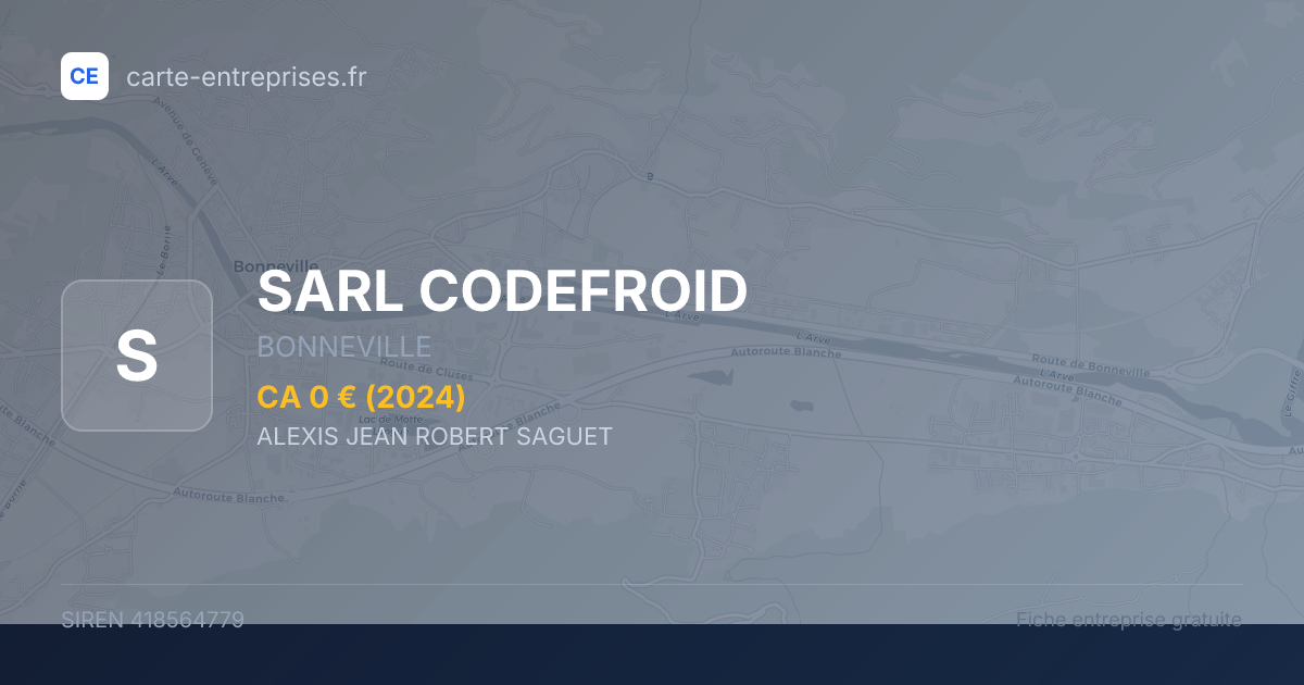 SARL CODEFROID — 418564779 — fiche entreprise