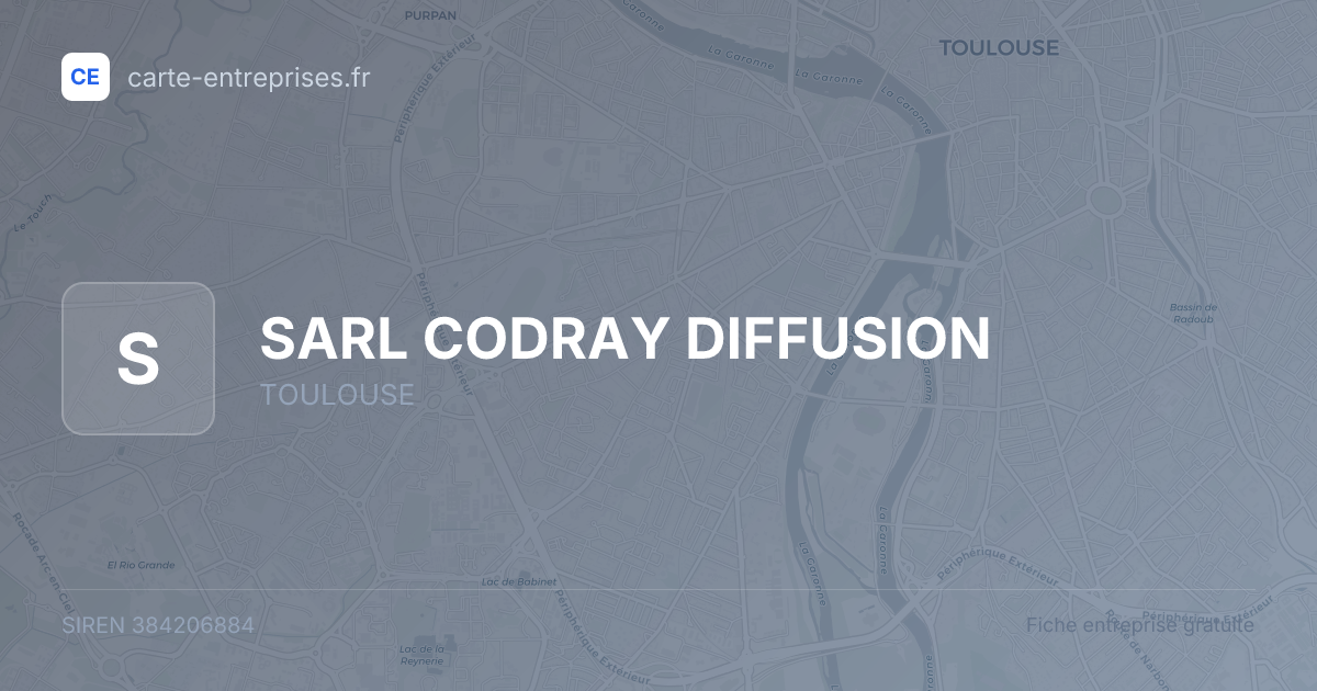 SARL CODRAY DIFFUSION — 384206884 — fiche entreprise