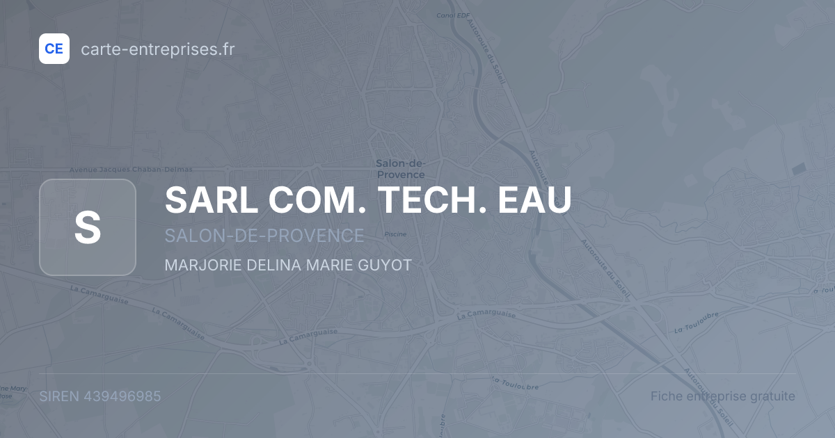 SARL COM. TECH. EAU — 439496985 — fiche entreprise