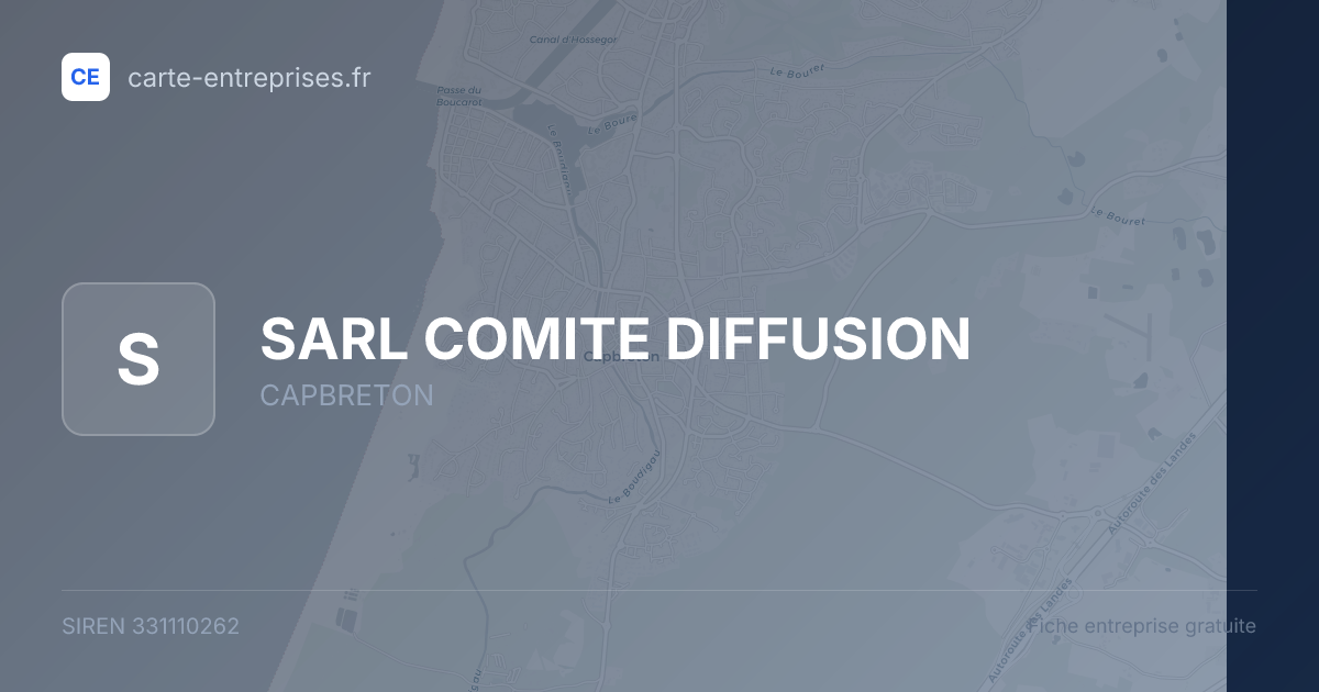 SARL COMITE DIFFUSION — 331110262 — fiche entreprise