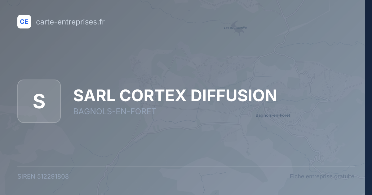 SARL CORTEX DIFFUSION — 512291808 — fiche entreprise