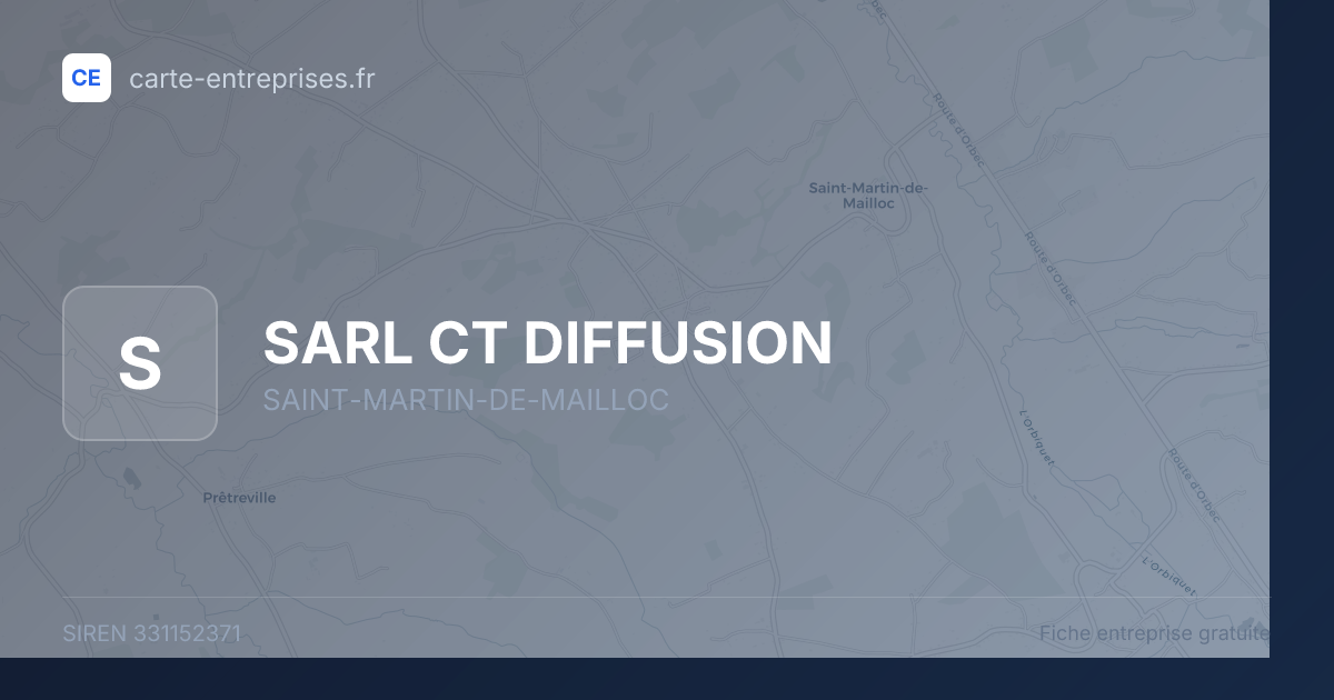 SARL CT DIFFUSION — 331152371 — fiche entreprise
