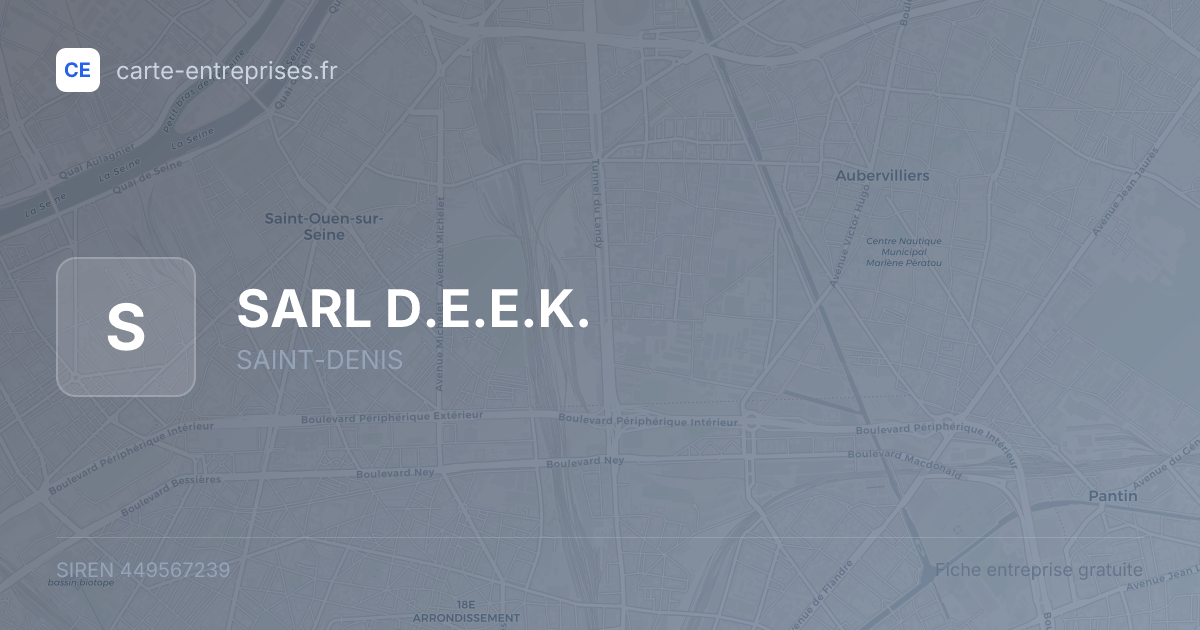 SARL D.E.E.K. — 449567239 — fiche entreprise